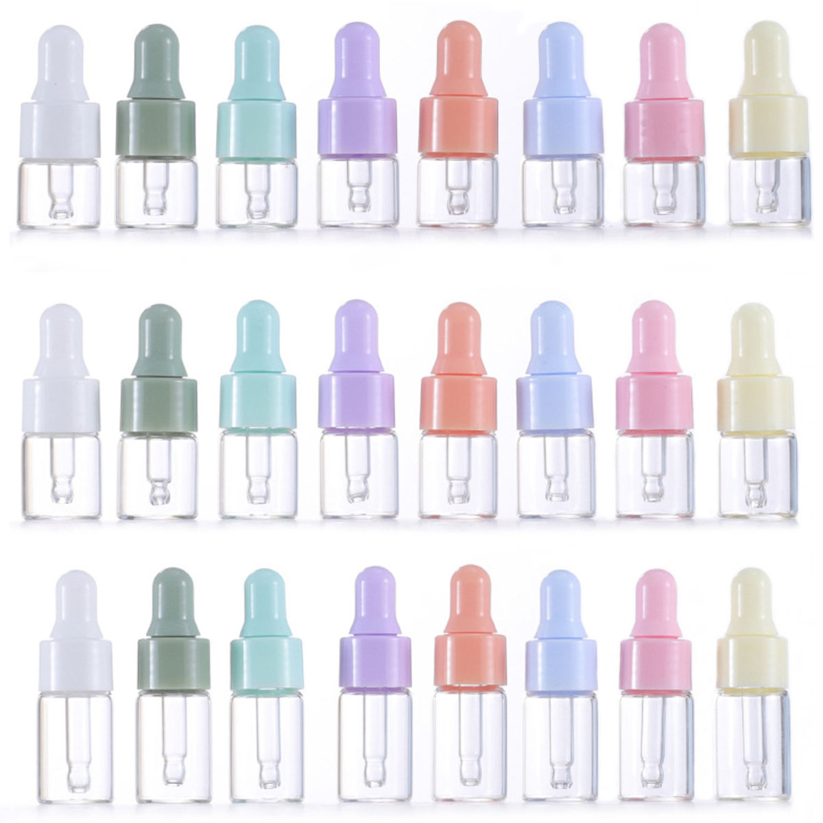 Juice Bottle Dropper - 8x 1/2/3/5ml Clear Glass Dropper Bottles