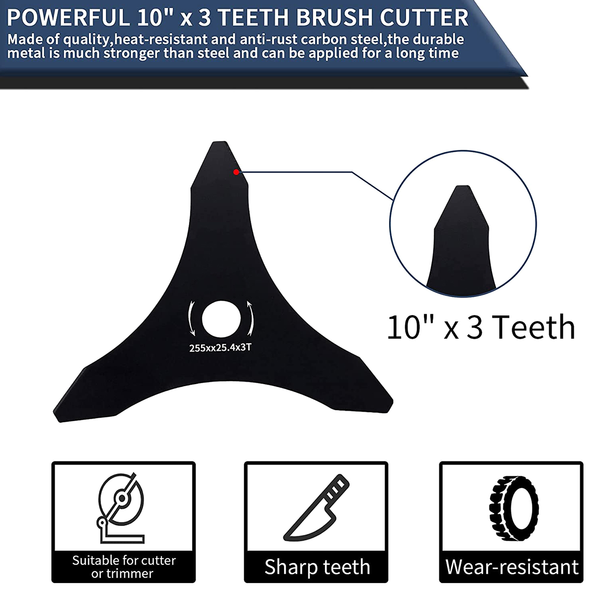 3 Teeth Brush Cutter Blade 255 - Dry Herb Vaping Accessories recension och pris