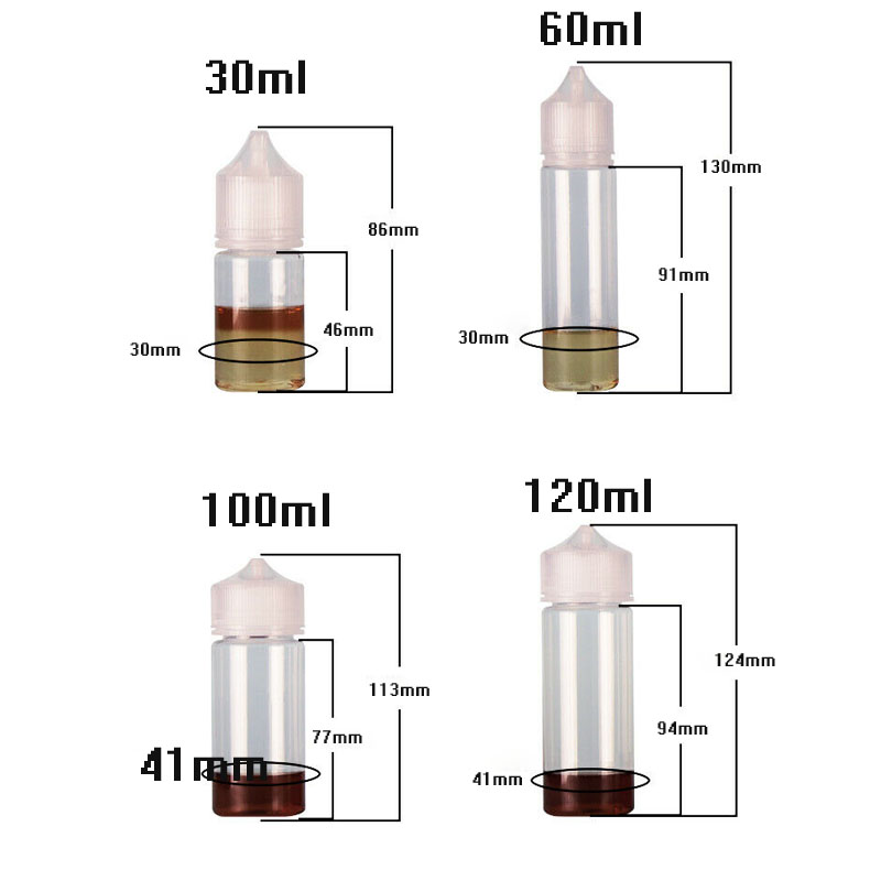 5pcs 30ml/60ml/100ml/120ml Pla - Juice Bottle Dropper recension och pris