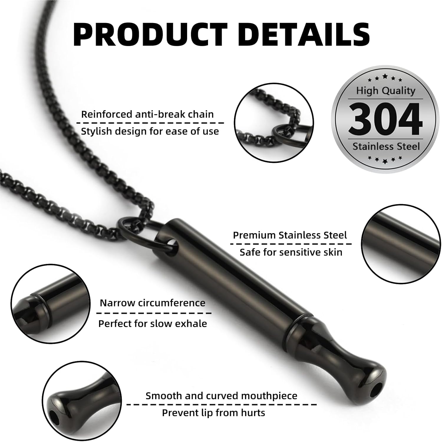 Titanium Steel Breathing Neckl - Vape Accessory recension och pris