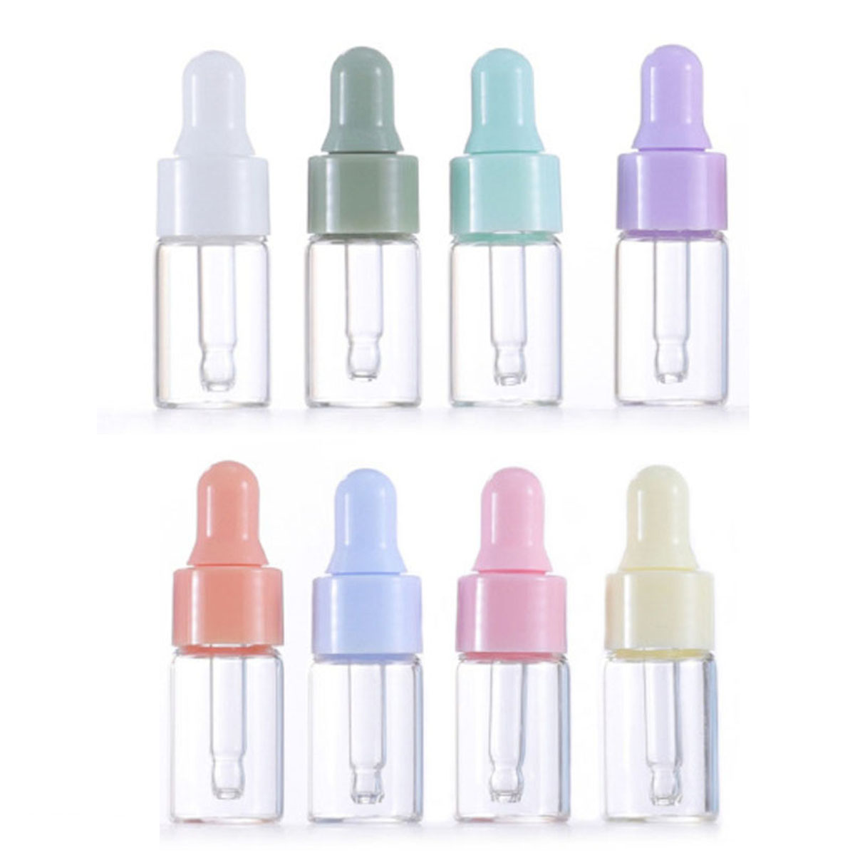 8x 1/2/3/5ml Clear Glass Dropp - Juice Bottle Dropper recension och pris